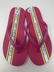 CALVIN KLEIN Women's Slipper Flip Flop PINK/YELLOW/WHITE/BLACK Size 9 | eBay
