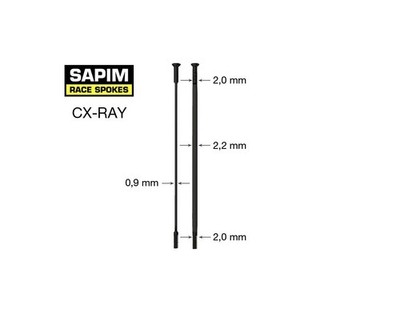 SAPIM CX-Ray Aero Straightpull Speiche 288 mm SAPIM 14G Double Square