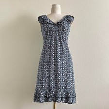 vintage Max Studio blue and white floral print mini dress