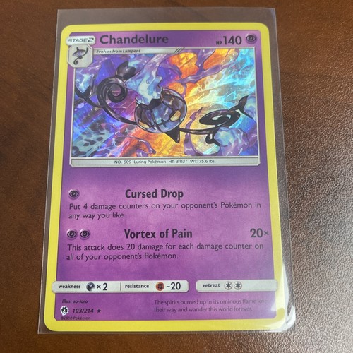 Chandelure Holo Rare SM - Lost Thunder 103/214 LP