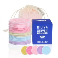 Bamboo Fiber Makeup Remover Pads,Gentle for Sensitive Skin,30 Pack,Reusable,E...