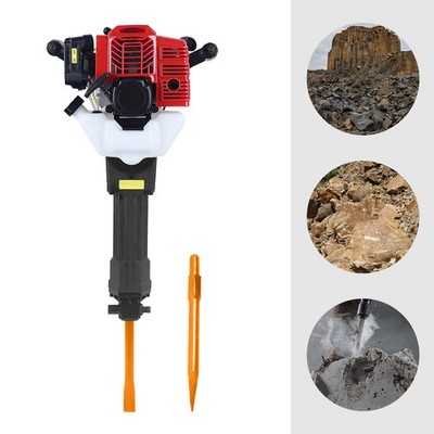 52cc Demolition Jack Hammer Concrete Breaker Drill w/ 2 Chisel Gas-Powered