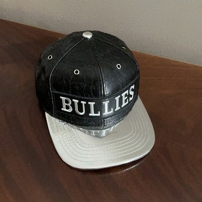 Black Snapback Hat with White Brim and Bullies Text