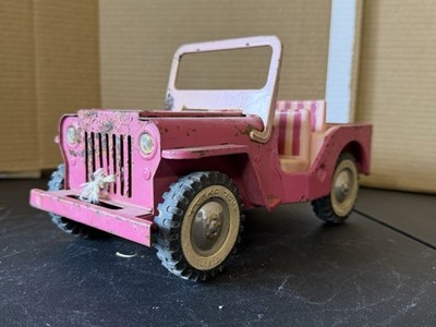 Vintage 1962 Tonka Pink Jeep Elvis Surrey Edition Metal No Top