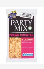 PRAWN COCKTAIL PARTY MIX POTATO SNACKS 3 X 125g PACKS GOLDEN CROSS FREEPOST