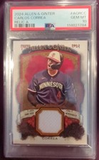2024 Topps Allen & Ginter Carlos Correa #AGR-CC White Jersey Relic Twins PSA 10