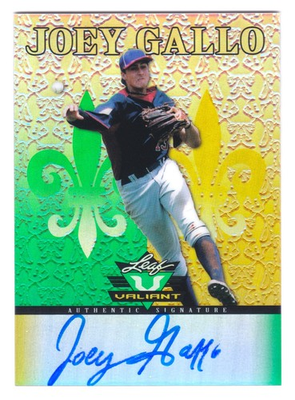 #ad 2012 Leaf Valiant Joey Gallo Auto #VA JG1 Autographs Green amp; Yellow Signature $9.95