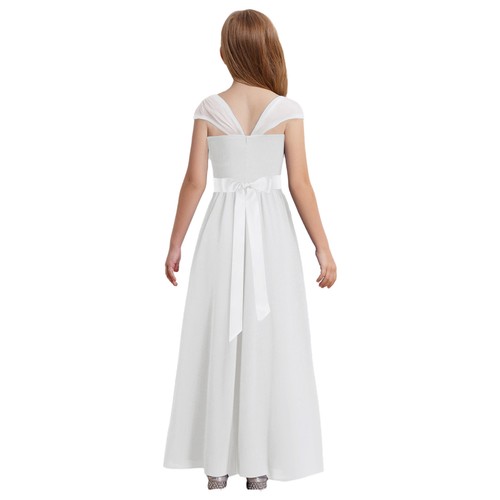 Niños Niñas Vestidos Fiesta Ropa de Baile Cintura Alta Vestido Flor Baile - Imagen 60 de 68