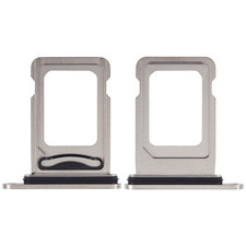 Premium Dual Sim Card Tray For i Phone 15 Pro / 15 Pro Max White Titanium