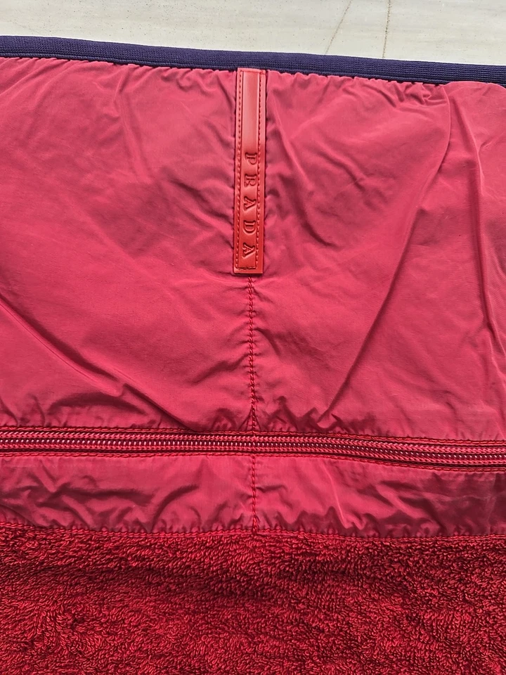 Original Prada Strandhandtuch Strandtuch Handtuch mit Tasche (Reißverschluss) - Bild 3 von 4