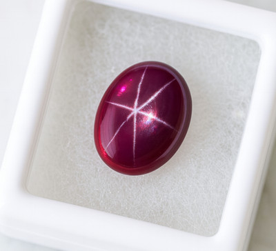 10 Ct Myanmar's Certified Natural Star Red Ruby Cabochon Cut Loose Gemstone