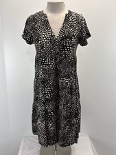 MAEVE Anthropologie Tiana Flounced Tunic Dress V Neck Tiered Women’s XS Black