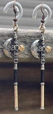 Knights Halberd with Gold Color Beak  Earrings- FREE SHIPPING!
