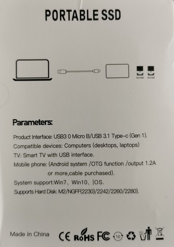 30TB Portable SSD externe Festplatte USB 3.1 Inklusive Kabel - Bild 3 von 3