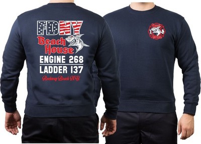 Sweat navy, New York City Fire Dept. Beach House (E-268/L-137) Queens