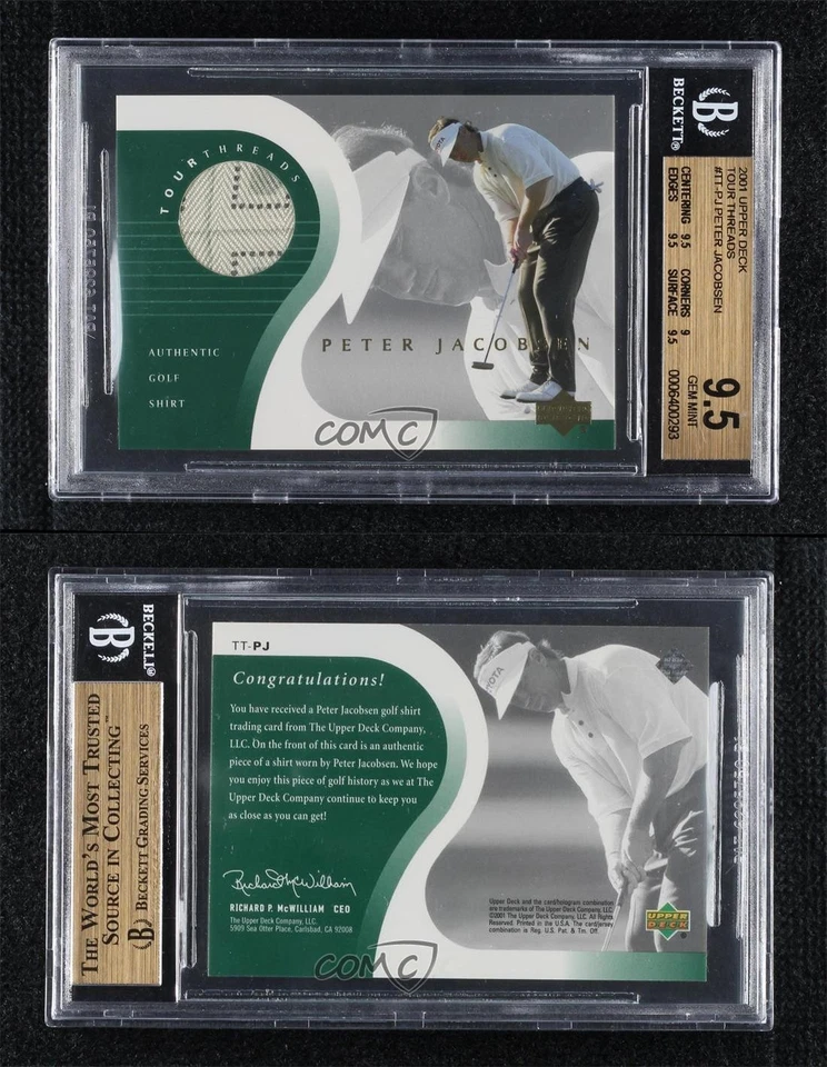 2001 Upper Deck Tour Threads Peter Jacobsen #TT-PJ BGS 9.5 GEM MINT - Image 3 of 3