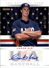 2013 USA Baseball 18U National Team Signatures #13 Jacob Nix Auto /499 - BB