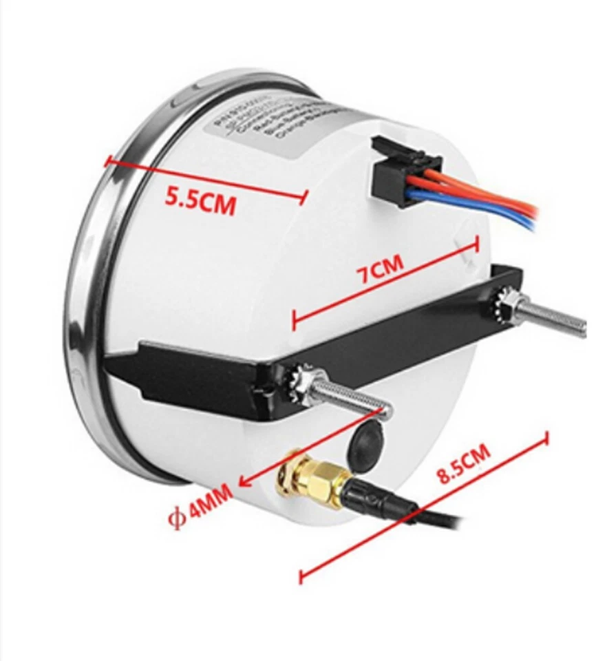 Tacómetro digital LCD de 85 mm con motor diésel para automóvil camión 3000 RPM con medidor de horas Foto 4 de 4