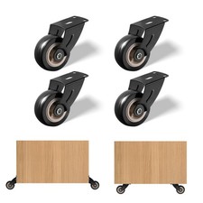 4-Pack Heavy Duty Door Wheels for Wood Doors 1.3" Nylon Rollers with 16 Sta...
