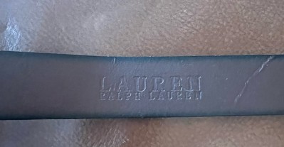 Ralph Lauren Brown Leather Horsebit Gold Hook Belt L/XL | eBay display picture 1