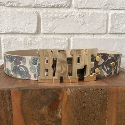 ABC CAMO GREEN leather L size a bathing ape BAPE NIGO camo belt | eBay