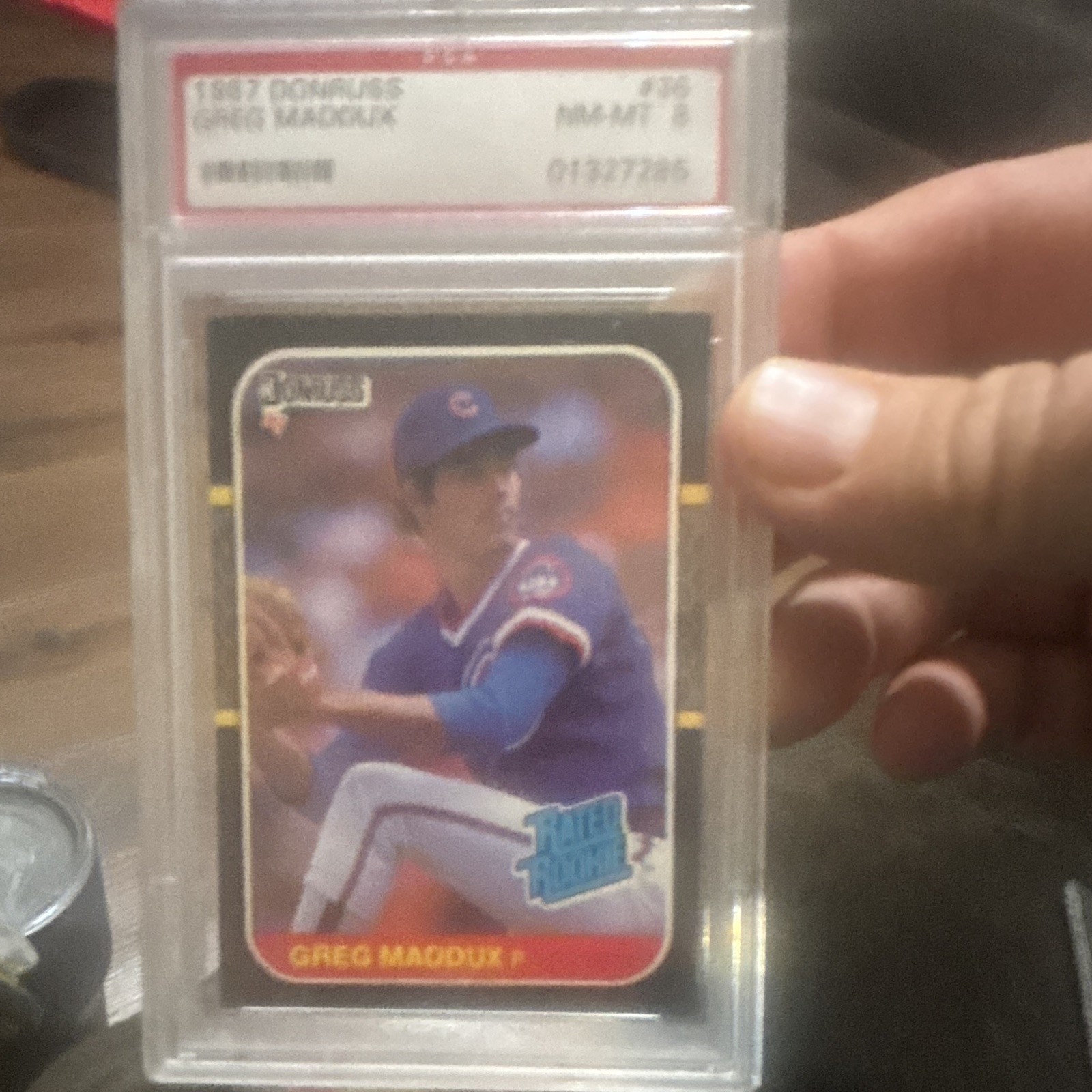 Donruss 1987 Greg Maddux #36 Chicago Cubs Baseball Rookie Card PSA 8 01327286