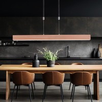 Pendelleuchte HäNgelampe HäNgeleuchte Holzoptik Touchdimmer Memory Led H 160Cm