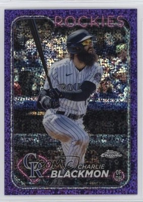 2024 Topps Chrome Purple Speckle Refractor 29/299 Charlie Blackmon #157 gh4