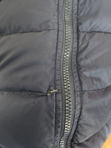 The North Face Puffer Jacket 550 Down Full Zip Coat, Blue Black Kids Sz S 7/8 - Picture 6 of 11