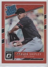 2017 Panini Donruss Optic Rated Rookies Red Prizm 18/99 Braden Shipley #50 2p4