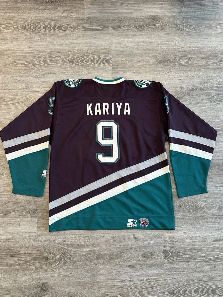 Vintage Starter Paul Kariya Mighty Ducks NHL Jersey Fully Stitched Men’s L - Image 2 of 4