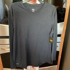 Athletic Works T-Shirt Men's Breathable Driworks Long Sleeve Blue NWT