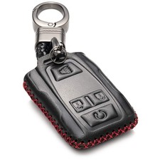 Genuine Leather Key Fob Case Cover Compatible for 2019-2021 GMC Sierra, Canyo...