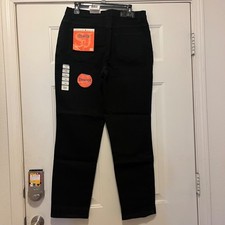 NWT Faded Glory Stretch Straight Leg Classic Women's Jeans 16 Black Missy