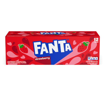 Fanta Strawberry Soda Pop Fridge Pack, 12 fl oz, 12 Pack Cans