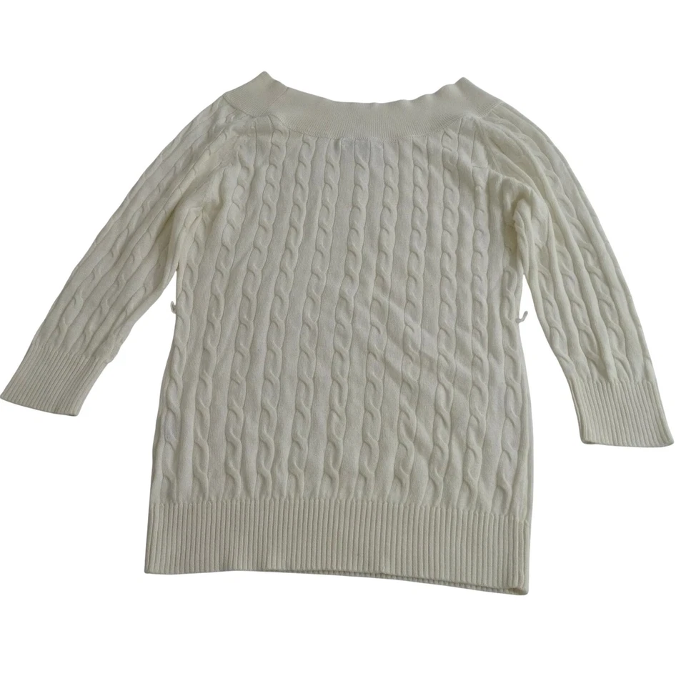 Женский вязаный свитер New York and Company размер XS белая хлопковая смесь БЕЗ РЕМНЯ - Изображение 2 из 4