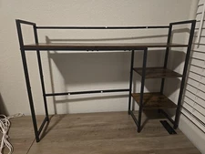 38.6" Desk Shelf with 3 Tier Open Shelves, Bookshelf and 38.6"Normal Brown