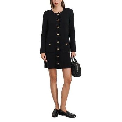 Tuckernuck Alex Mill Stella Sweater Dress Black Gold Button Cotton Cashmere