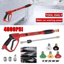 4000PSI High Pressure Car Power Washer Spray Gun Wand Lance Nozzle Tips Hose Kit