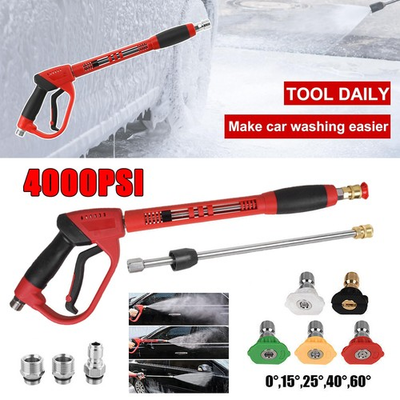 #ad 4000PSI High Pressure Car Power Washer Spray Gun Wand Lance Nozzle Tips Hose Kit $28.50