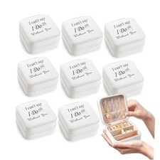 8 Pcs Bridesmaid Proposal Jewelry Box Gifts  Womentravel Jewelry Case White