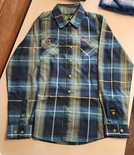 Dixxon Flannel Green Blue Plaid youth boys DFC Large