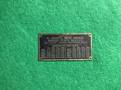 E. Scott, Motor Engineer, Market Place, Wooler . Northumberland Suppliers Badge