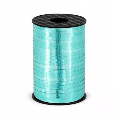 5902230748965 Wstążka plastikowa turkusowa 5mmx225m PartyDeco