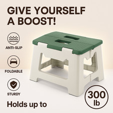 Folding Step Stool for Adults Kids Plastic Portable 300lbs Capacity Non-Slip