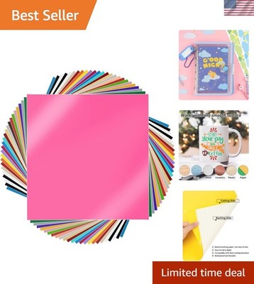 Permanent Vinyl, Self Adhesive Vinyl for All Cutting Machines 12'' x 12'', 25 S...