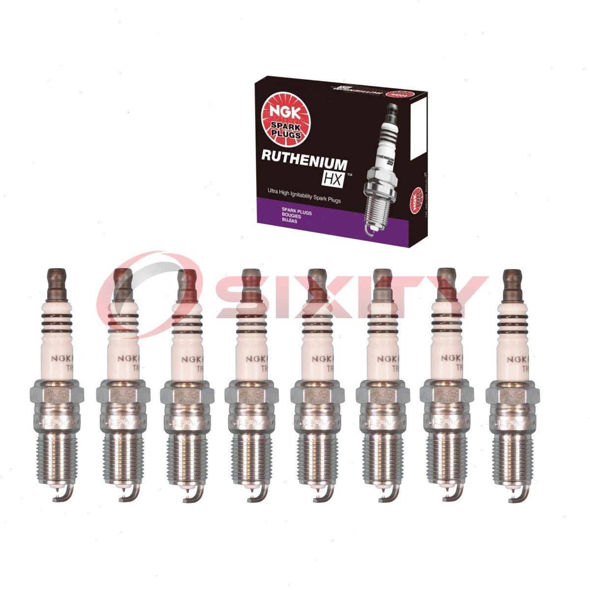 8 pcs NGK Ruthenium HX Spark Plugs for 1997-2000 Chevrolet K3500 5.7L 7.4L do