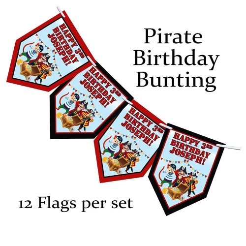 Personalised Pirate Stickers Party Bag Birthday Thank You Labels for Sweet Cones - Picture 2 of 4