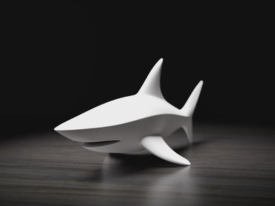 Minimalistische Hai Skulptur | Abstrakte Meerestier Figur | Modern Design Deko |