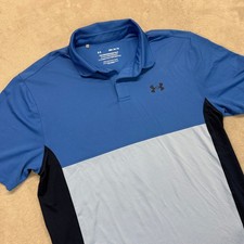 Under Armour Polo Shirt Mens Medium Blue The Performance Polo Colorblock Golf